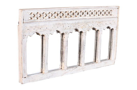 Antique Indian Teak Wood Moghul Style Mirror