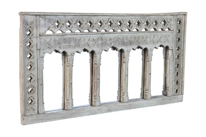 Antique Indian Teak Wood Moghul Style Mirror
