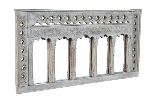 Antique Indian Teak Wood Moghul Style Mirror