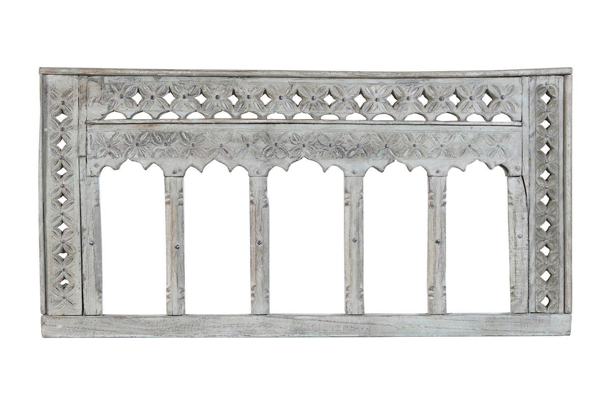 Antique Indian Teak Wood Moghul Style Mirror