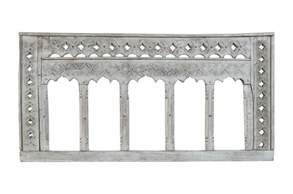 Antique Indian Teak Wood Moghul Style Mirror