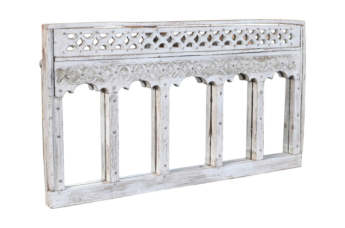 Antique Indian Teak Wood Moghul Style Mirror