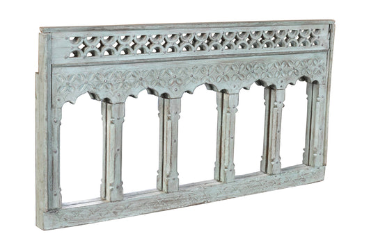 Antique Indian Teak Wood Moghul Style Mirror