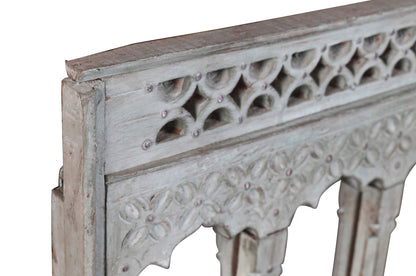 Antique Indian Teak Wood Moghul Style Mirror