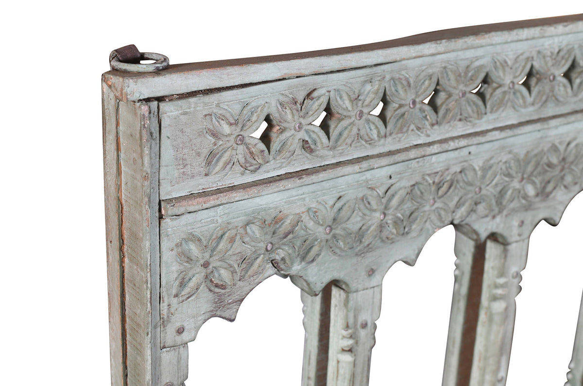 Antique Indian Teak Wood Moghul Style Mirror