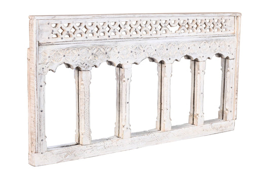 Antique Indian Teak Wood Moghul Style Mirror