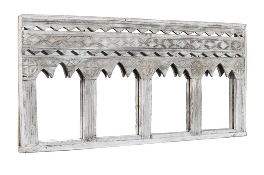 Antique Indian Teak Wood Moghul Style Mirror