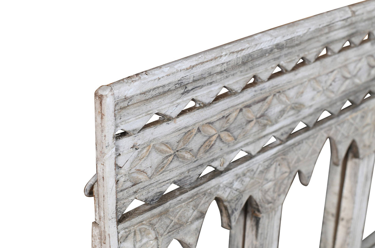 Antique Indian Teak Wood Moghul Style Mirror