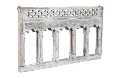 Antique Indian Teak Wood Moghul Style Mirror