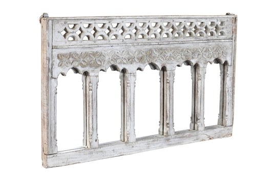 Antique Indian Teak Wood Moghul Style Mirror
