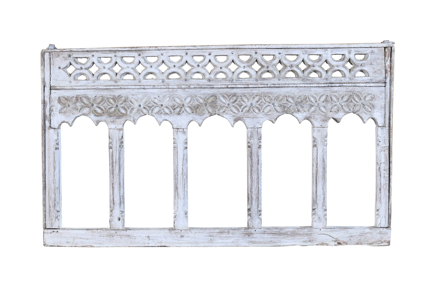 Antique Indian Teak Wood Moghul Style Mirror