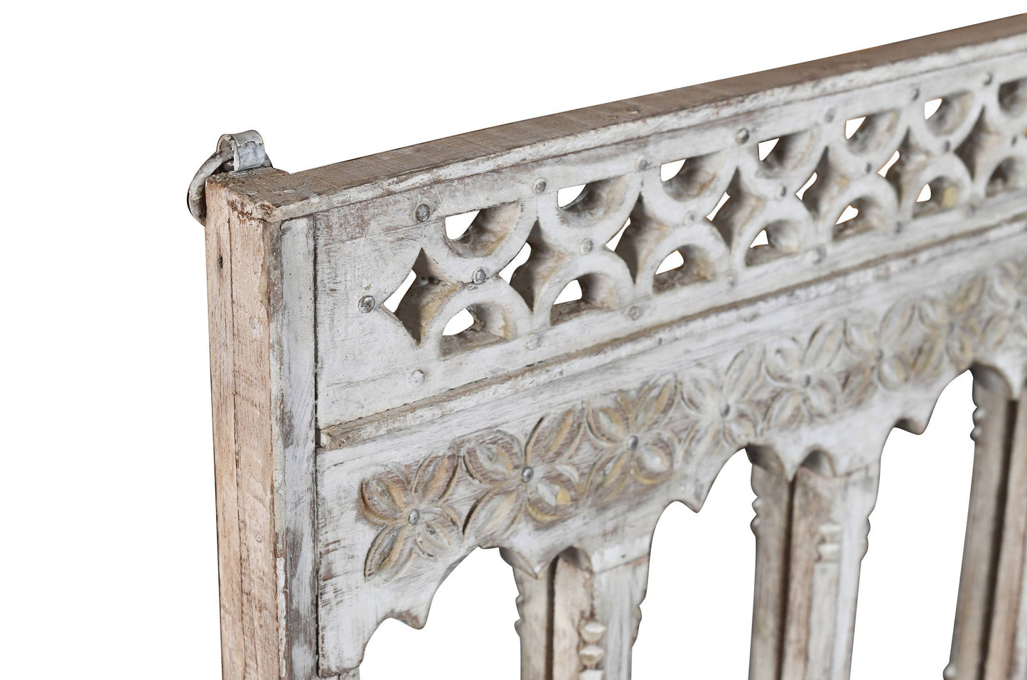 Antique Indian Teak Wood Moghul Style Mirror