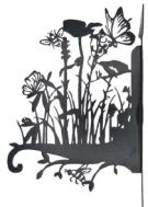 Butterfly in Flowers Wall Bracket