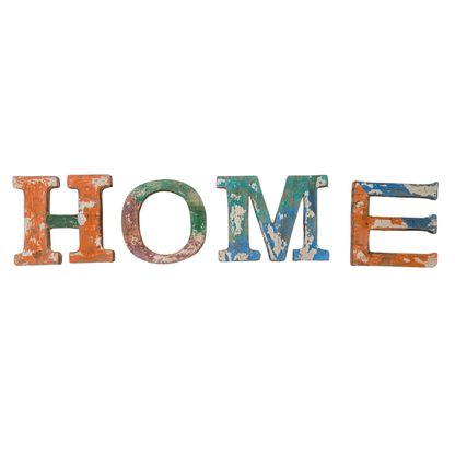 Vintage Indian Wall Letters with Wall Mount