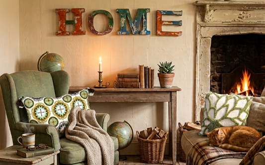 Vintage Indian Wall Letters with Wall Mount