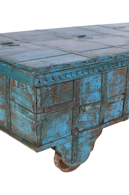 Antique Indian Teak Wood Damchiya Chest