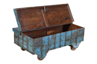 Antique Indian Teak Wood Damchiya Chest