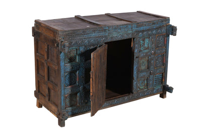 Antique Indian Teak Wood Damchiya Chest