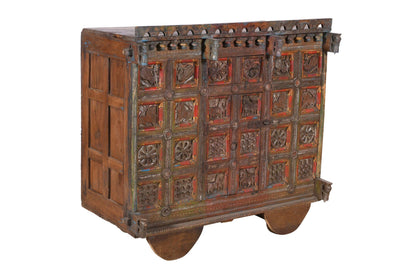 Antique Indian Teak Wood Damchiya Chest