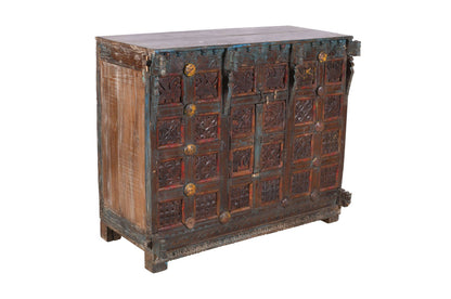 Antique Indian Teak Wood Damchiya Chest