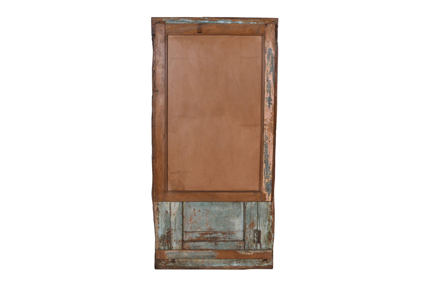 Large Antique Indian Jharoka Bari Teak Window Mirror