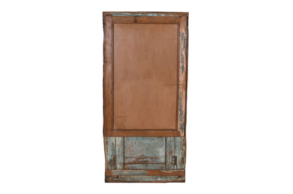 Large Antique Indian Jharoka Bari Teak Window Mirror