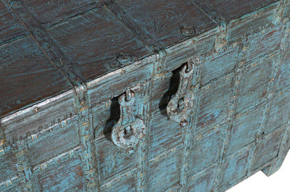 Antique Indian Teak Wood Pitara Console Chest