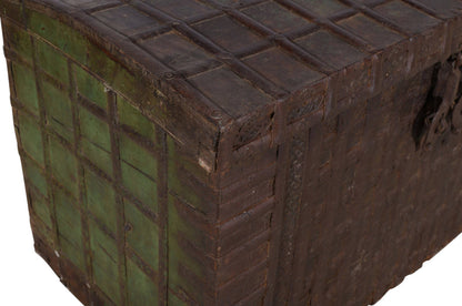 Antique Indian Teak Wood Pitara Console Chest