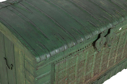 Antique Indian Teak Wood Pitara Console Chest