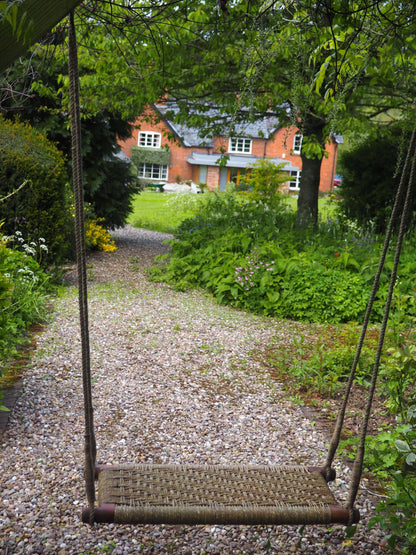 Jute And Acacia Wood Garden Swing Seat