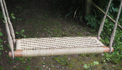 Jute And Acacia Wood Garden Swing Seat