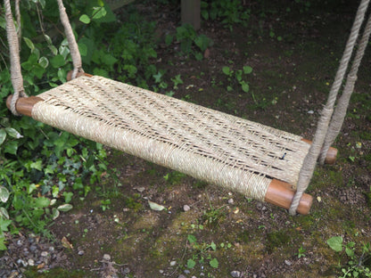 Jute And Acacia Wood Garden Swing Seat