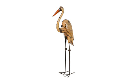 Indian Artisan Made Recycled Iron Egret Garden Decoration Figure