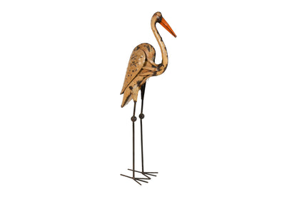 Indian Artisan Made Recycled Iron Egret Garden Decoration Figure