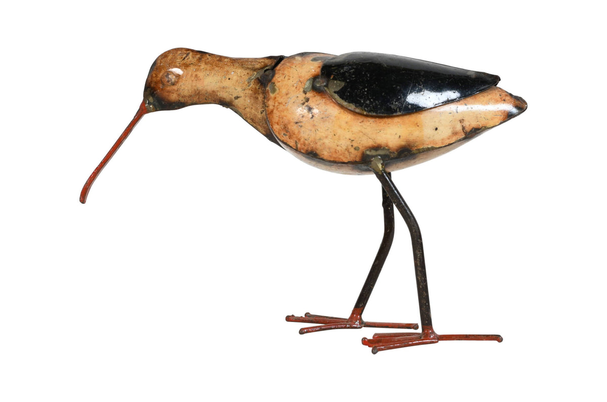 Indian Artisan Made Recycled Iron Sandpiper Garden Decoration Figure