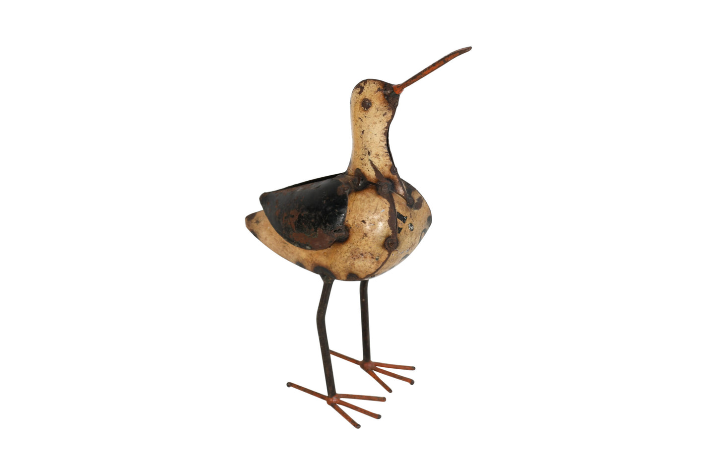 Indian Artisan Made Recycled Iron Sandpiper Garden Decoration Figure