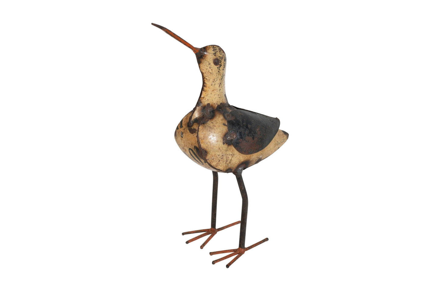 Indian Artisan Made Recycled Iron Sandpiper Garden Decoration Figure