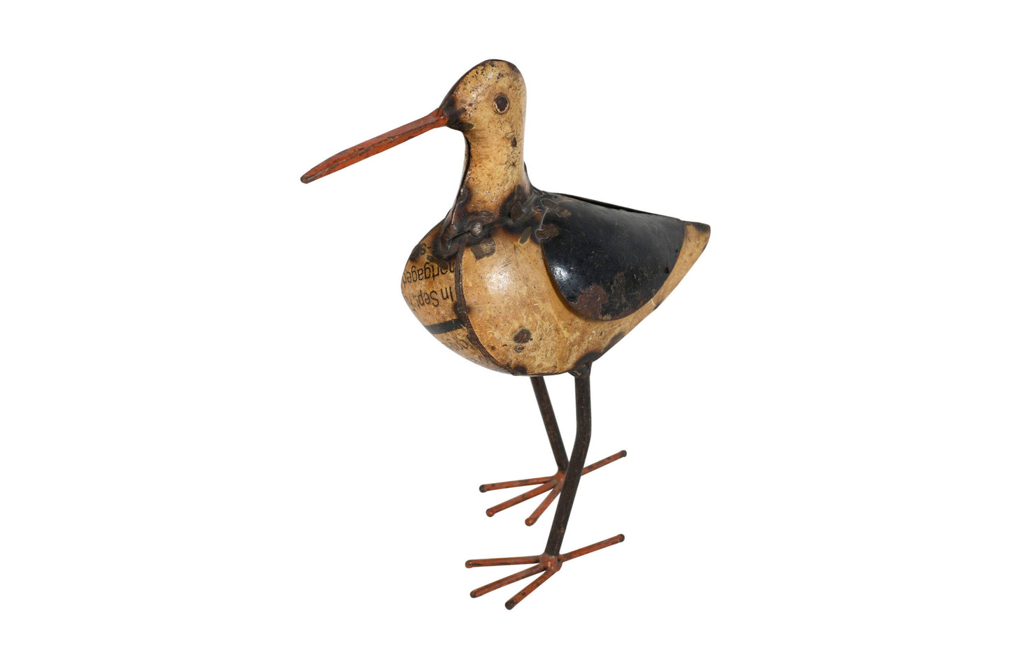Indian Artisan Made Recycled Iron Sandpiper Garden Decoration Figure