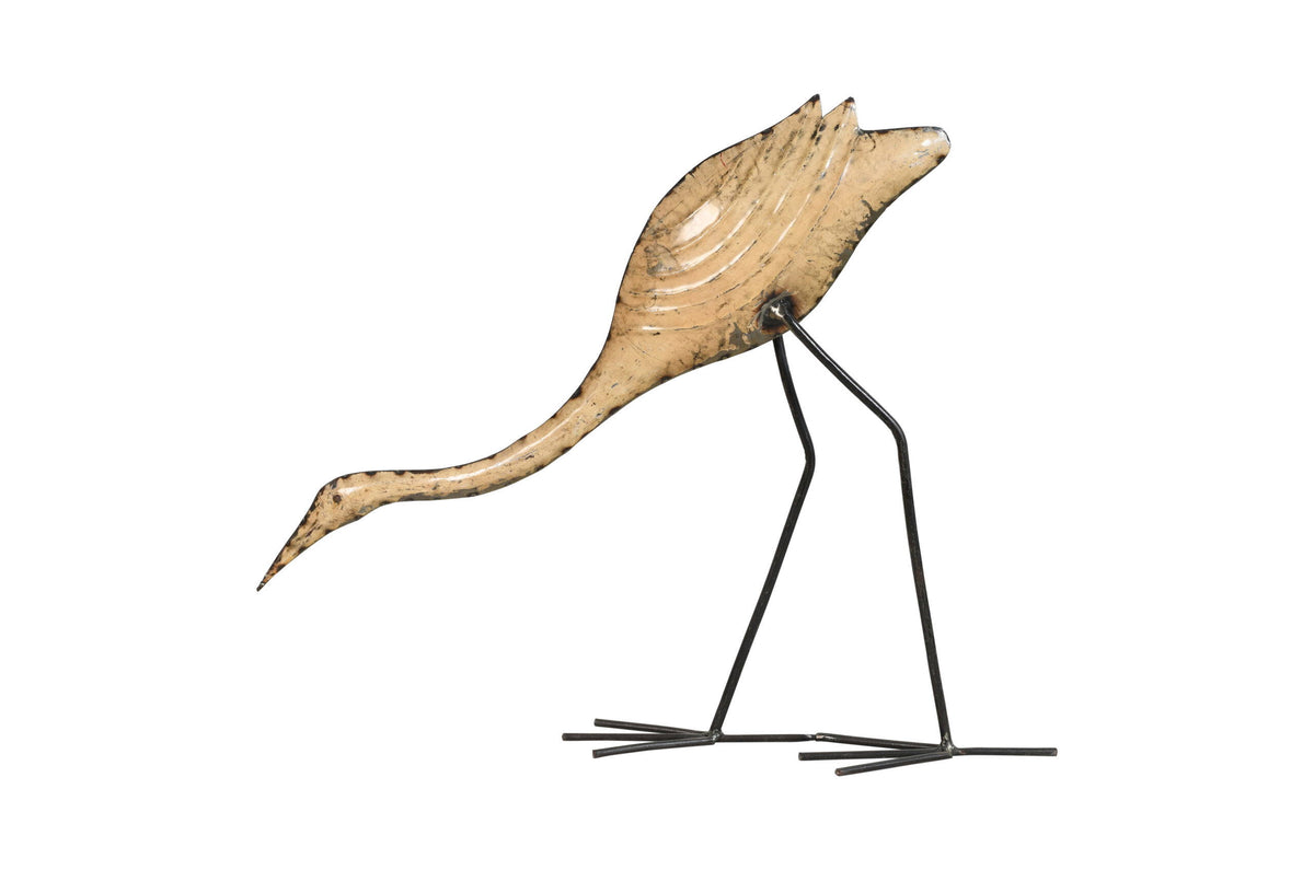 Indian Artisan Made Recycled Iron Heron Garden Decoration Figure