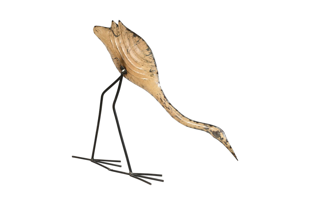 Indian Artisan Made Recycled Iron Heron Garden Decoration Figure