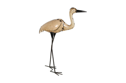 Handcrafted Iron Crane Garden Decoration - Elegant Upright Stance