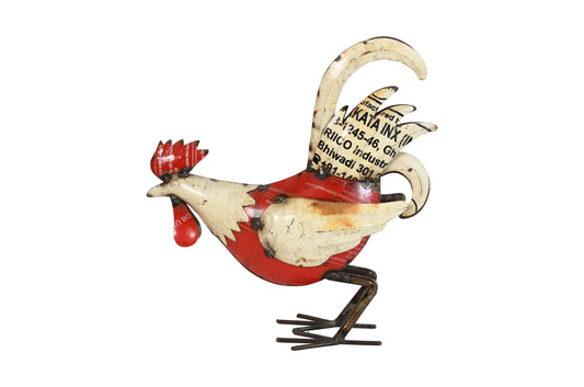 Handcrafted Iron Chicken Garden Decoration - Artisan-Made Rustic Figure