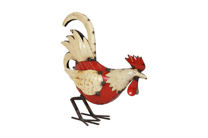 Handcrafted Iron Chicken Garden Decoration - Artisan-Made Rustic Figure