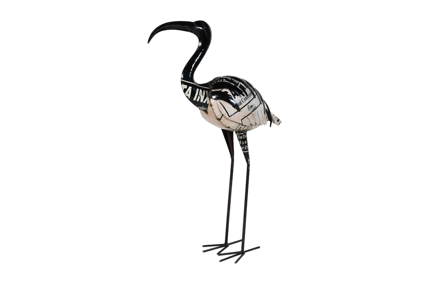 Indian Artisan Made Recycled Iron Ibis Bird Garden Decoration Figure