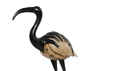 Indian Artisan Made Recycled Iron Ibis Bird Garden Decoration Figure
