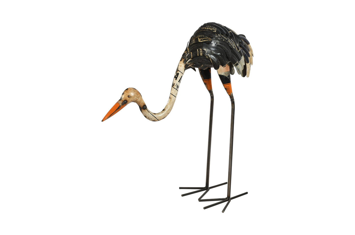 Recycled Iron Ostrich Garden Decoration - Artisan-Made Rustic Bird Figure