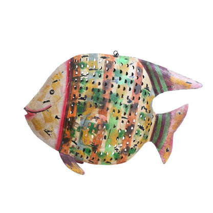 Recycled Iron Fish Tealight Lantern