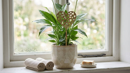 Heart Brass Plant stake
