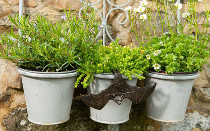 Antique Bronze Coloured Bat Pot Buddy Pot Hanger