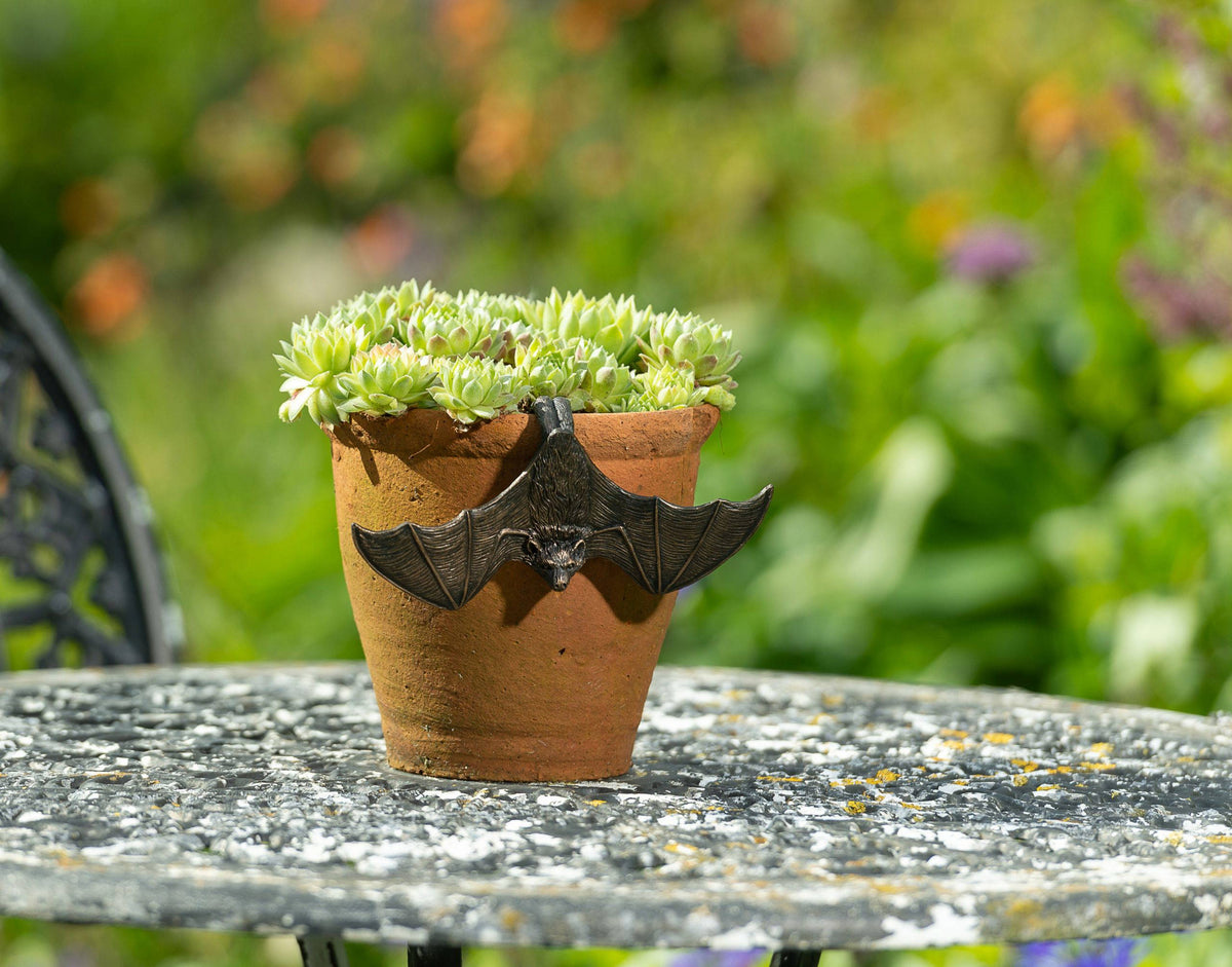 Antique Bronze Coloured Bat Pot Buddy Pot Hanger